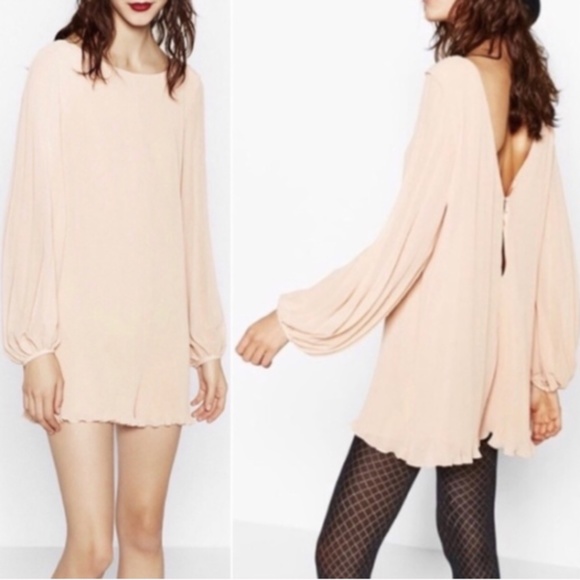Zara Pleated Long Sleeve Short Romper Small - Picture 4 of 8